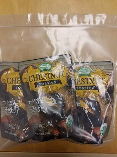 Organic Chestnuts by Organic Farm: Whole Roasted Chestnuts 5.29 oz Bag (3 Bags) - Mighty Depot