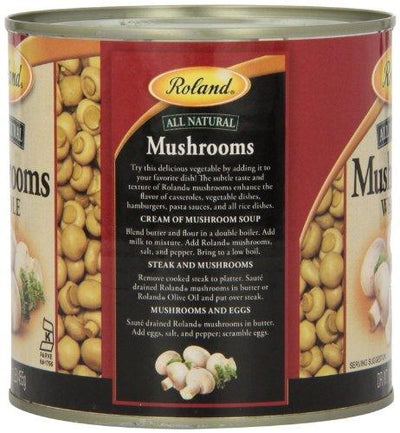 Roland Foods Whole Medium Button Mushrooms, Specialty Imported Food, 1-Pound Can