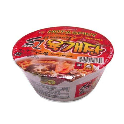 Ohsung Hot & Spicy Bowl Noodle Soup with Soy Peptide - 12pkgs