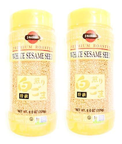 J-Basket Premium Roasted White Sesame Seed 8 Oz (Pack of 2)