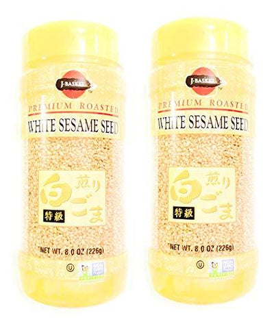 J-Basket Premium Roasted White Sesame Seed 8 Oz (Pack of 2)