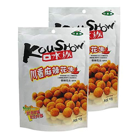 KouShow Spicy Peanut 口水族 川香麻辣花生150g (pack of 2) - Mighty Depot