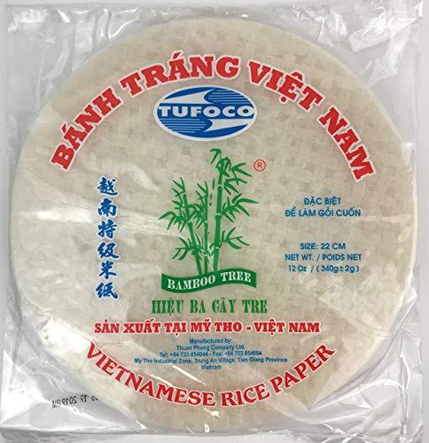 Bamboo Tree Spring Roll Rice Paper Wrappers, 22cm (3 Packs)