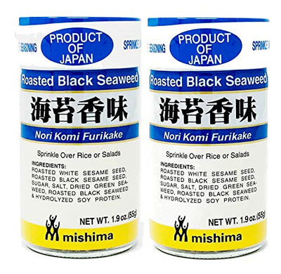 Mishima Japanese Nori Komi Furikake | Prepared Seaweed and Sesame Seasoning | 1.9 Oz | Pack of 2