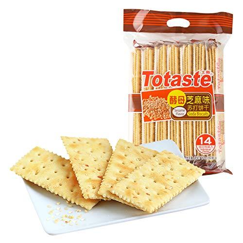 土斯（Totaste） 芝麻味苏打饼干 休闲零食蛋糕甜点心小吃 酥脆可口 独立小包装 350g - Mighty Depot