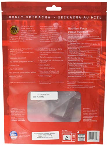 Golden Nest Pork Jerky Bites, Gluten Free, Healthy Homemade Style BBQ Meat From Gourmet USA Pork, Award Winning Premium BakKwa, 4 Ounces (Honey Sriracha) - Mighty Depot