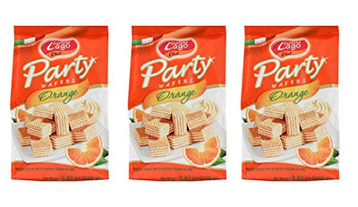 Gastone Lago Party Wafers Orange Cream Filling 8.82 oz, 250g (Pack of 2) (Orange, 2-Pack)