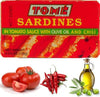 4 Packs Tome Sardines (In Tomato Sauce w/ Olive Oil & Chili) 125g Ea