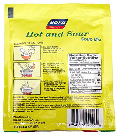 Chinese Cuisine Hot & Sour Soup Mix Seasoning for Making Spicy Chinese Food, Soupe Aigre et Piquante, 2.12 oz / 60 g (Pack of 6)
