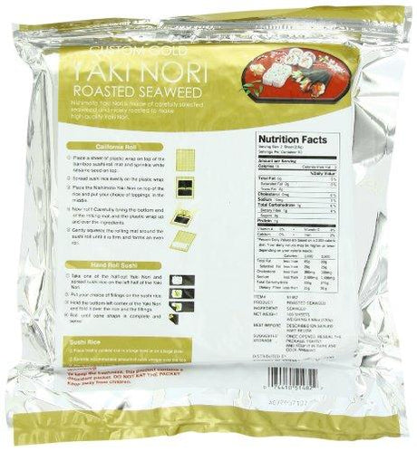 Yaki Nori Custom Half cut, 100-Count Units (Pack of 5) - Mighty Depot