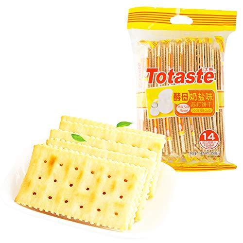 土斯（Totaste） 奶盐味苏打饼干 休闲零食蛋糕甜点心小吃 酥脆可口 独立小包装 350g - Mighty Depot