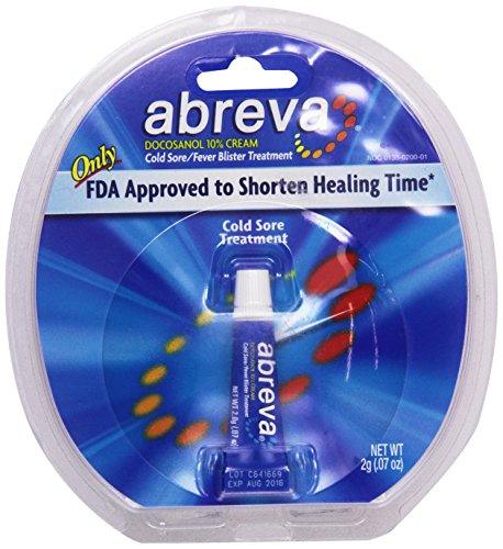 Abreva Docosanol 10 Percent Cream Cold Sore Treatment, Fever Blister and Cold Sore Cream - 0.07 Oz - Mighty Depot
