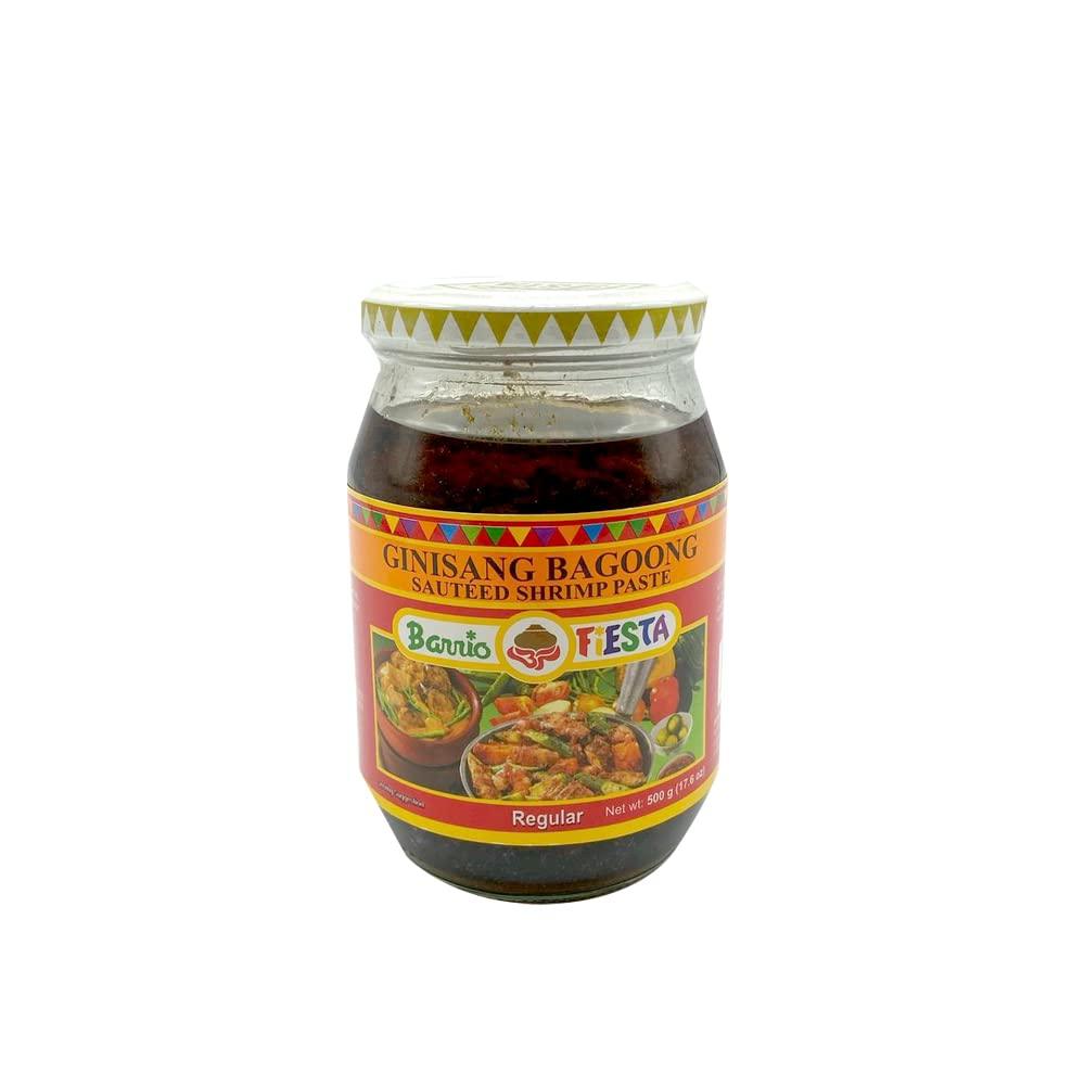 Barrio Fiesta Ginisang Bagoong Sauted Shrimp Paste Regular Pack of Two 17 Oz Per Jar