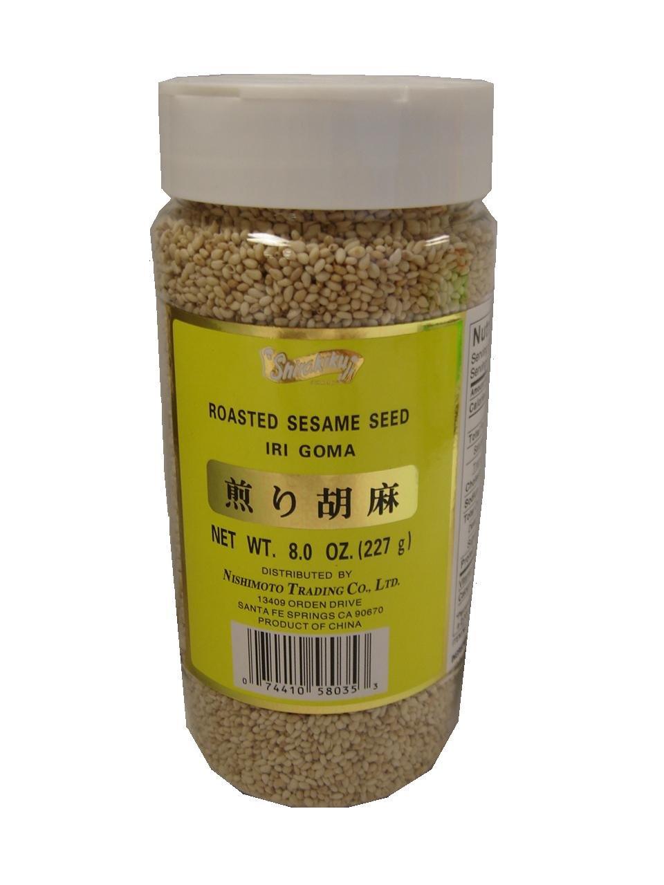 Shirakiku Sesame Seed Toasted White, 8.0-Ounce Bottles (Pack of 6) - Mighty Depot
