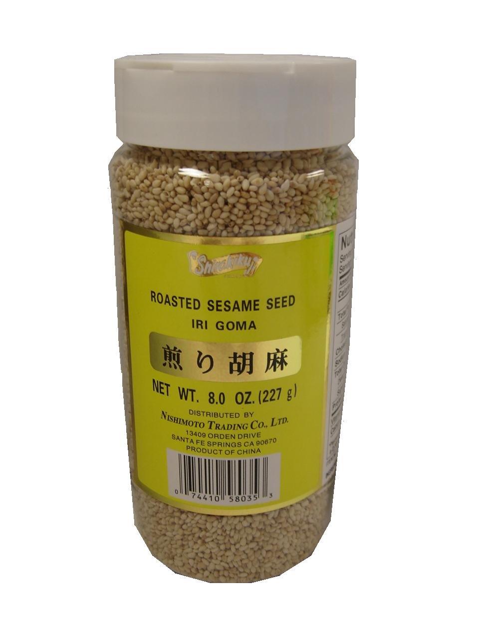 Shirakiku Sesame Seed Toasted White, 8.0-Ounce Bottles (Pack of 6)