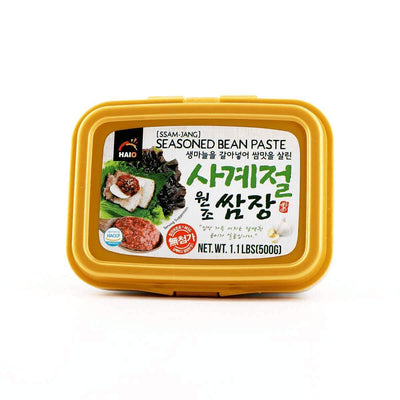 Haio Seasoned Bean Paste [SSAM-JANG] 500g 1.1lbs 2-PACK + 1 UCC Melon Cream Soda 16.5oz