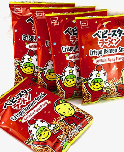 Baby Star Crispy Ramen Snack Pack of 5 (Spicy Flavor 2.47oz)