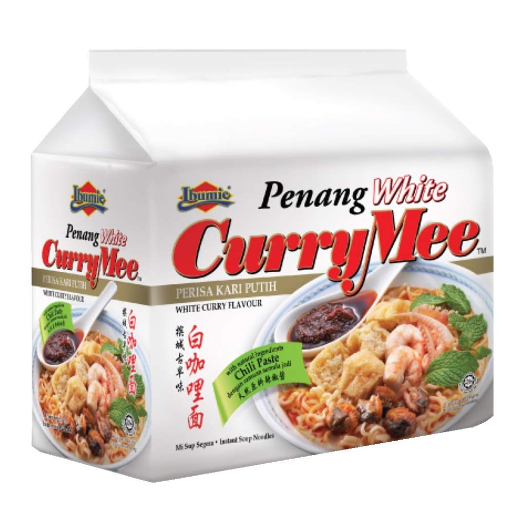 Ibumie Penang White Curry Mee / Fragrant & Spicy, Rich & Creamy Broth, Authentic Piping Hot Flavor from Food Heaven, Penang Malaysia (4 packets x 105g)
