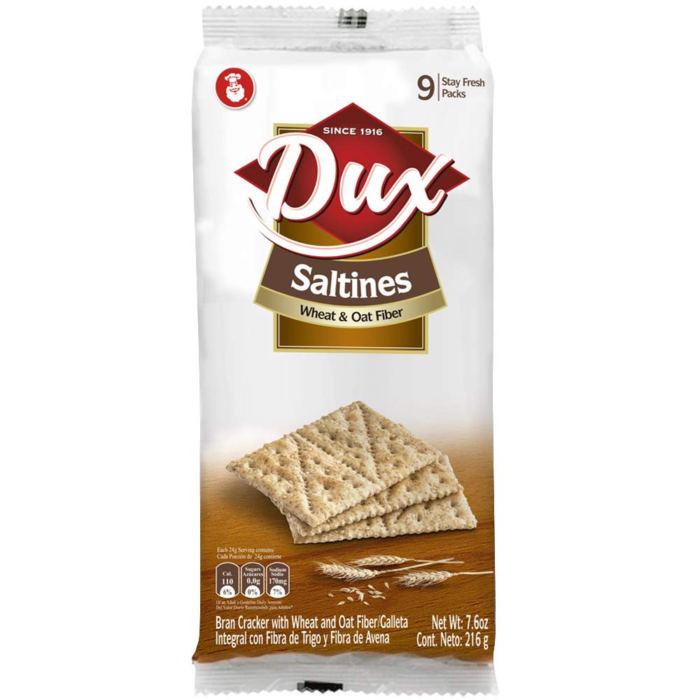 Dux Wheat and Oat Fiber Crackers | Enjoy Anytime | 7.62 Oz (Pack of 4)