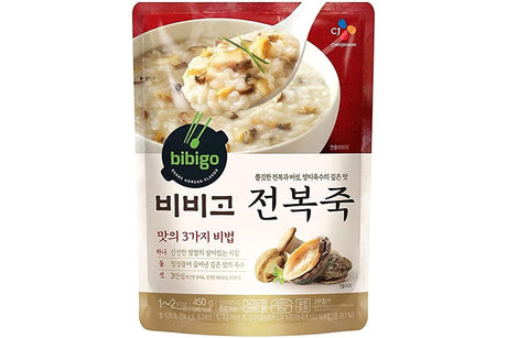 Bibigo Rice Porridge with Abalone (전복죽) - 15.8oz (Pack of 6) - Mighty Depot