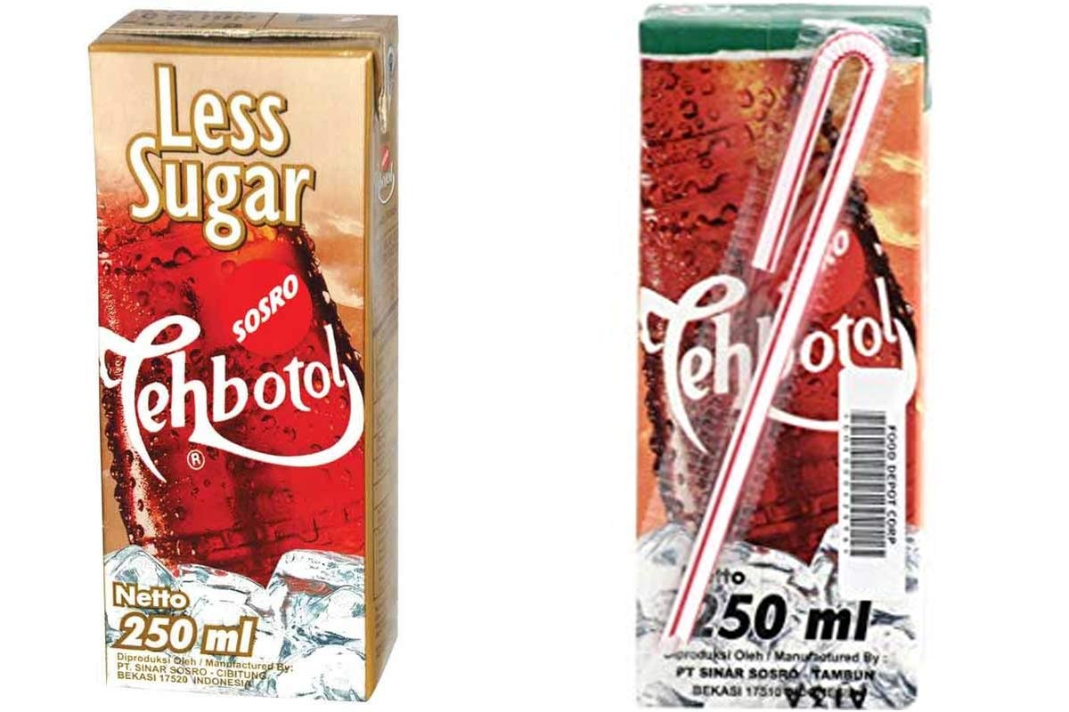 Combo : pack of 24 12 Teh Botol Less Sugar 12 Teh Botol Original