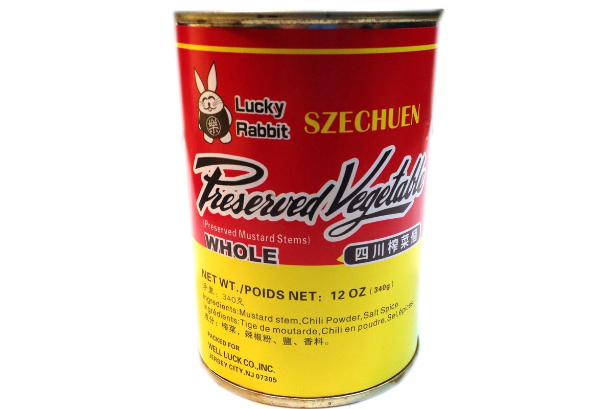 Lucky Rabbit, Preserved Vegetable Whole (Szechuen Preserved Mustard Stem), 12 oz