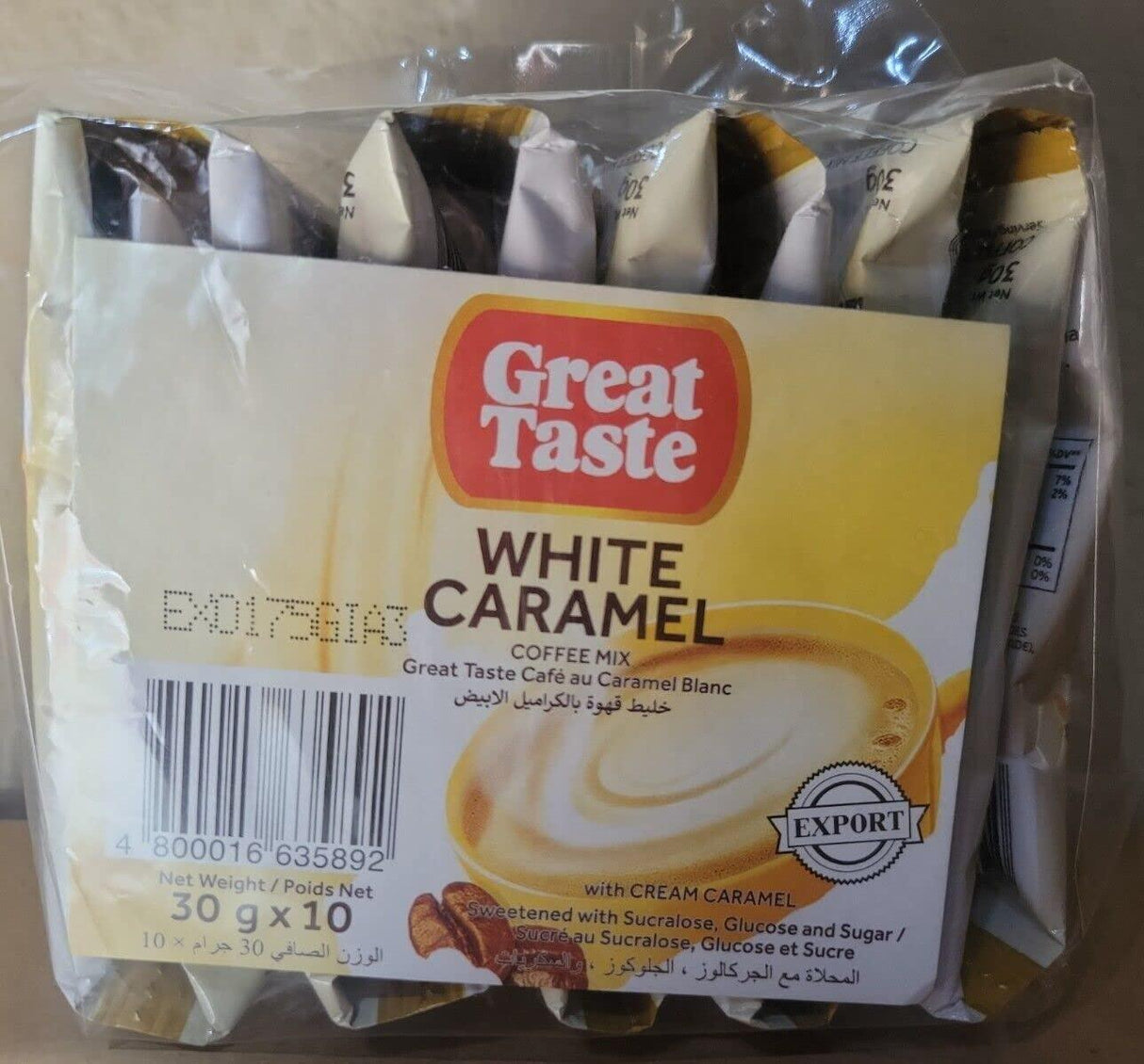 Great Taste White 3-in-1 Coffee White Caramel 30g X 10 (2 Pack) - Mighty Depot