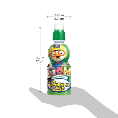 Paldo Fun & Yum Pororo Kids Flavor Drink, Pack of 8, Fruit Juice Drinks with Comfortable Push-Pull Sports Cap, Perfect Drink for Children 7.95 fl oz. x 8