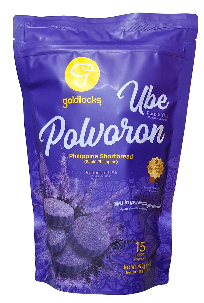 Goldilocks Ube (Purple Yam) Polvoron | Philippine Shortbread | 15 Oz per bag (420g) | 1 bag