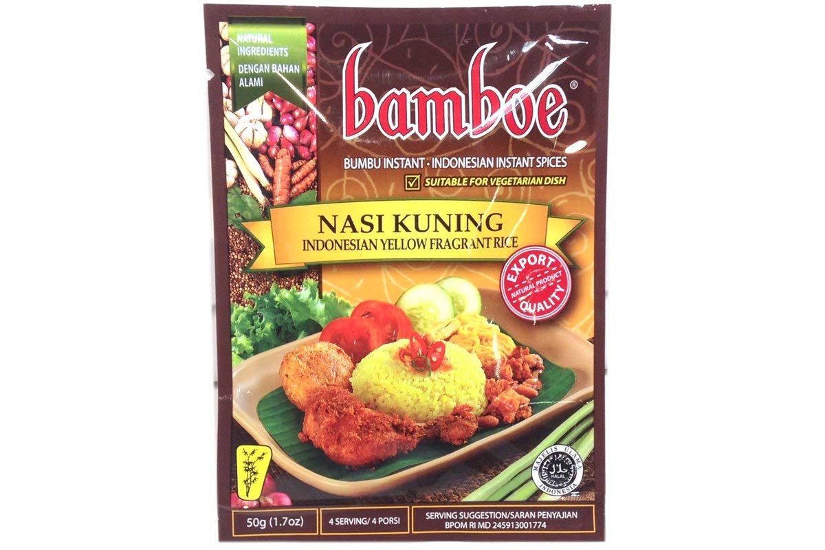 Bamboe Bumbu Untuk Nasi Kuning 50gr - Indonesian Yellow Fragrant Rice - Nasi Kuning (Pack of 4)