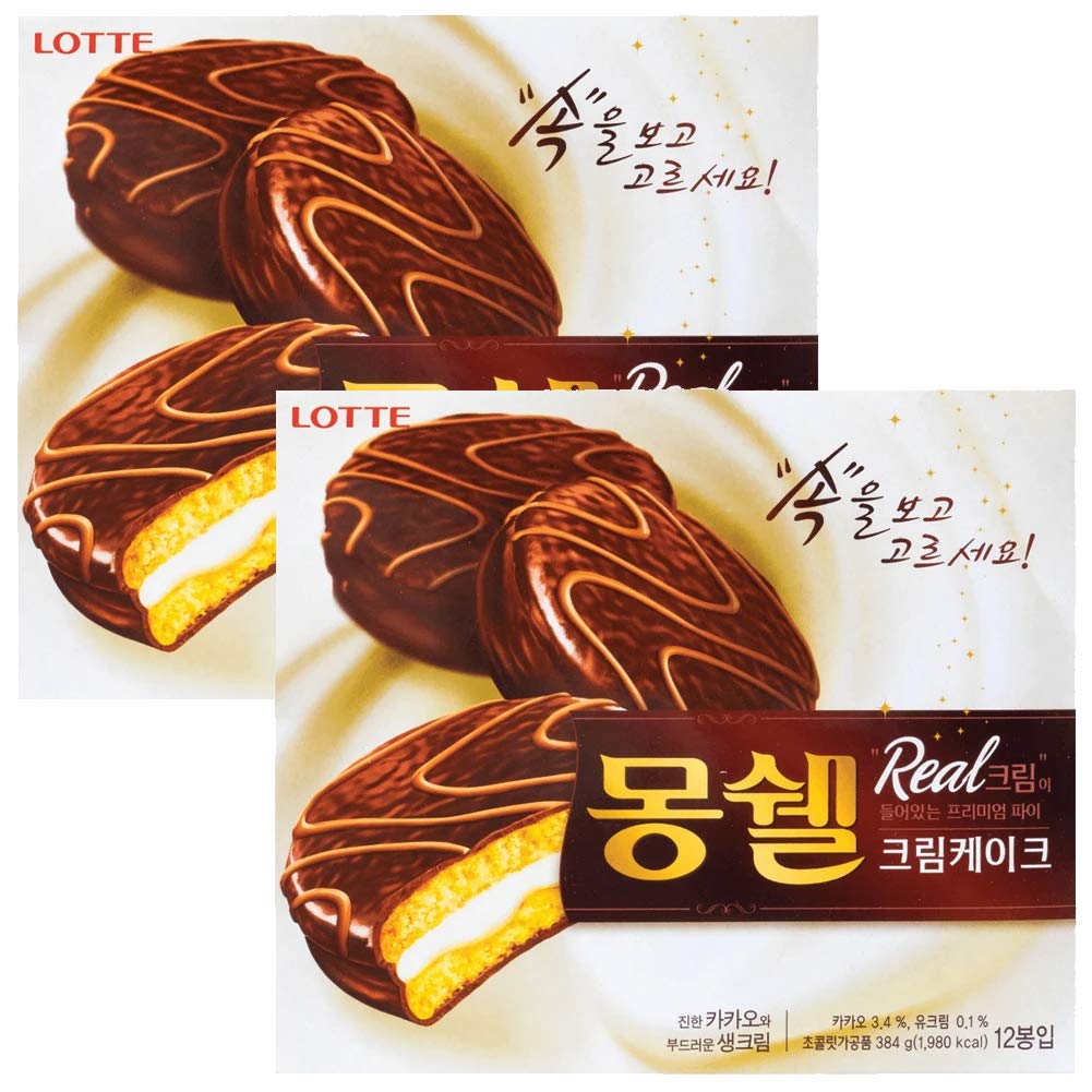 Lotte Moncher Chocolate Pie Korean Snack - 2pk
