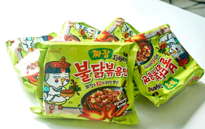 SAMYANG KOREAN FIRE NOODLE CHALLENGE HOT CHICKEN FLAVOR RAMEN SPICY NOODLE (Jjajang Flavor (5pcs))