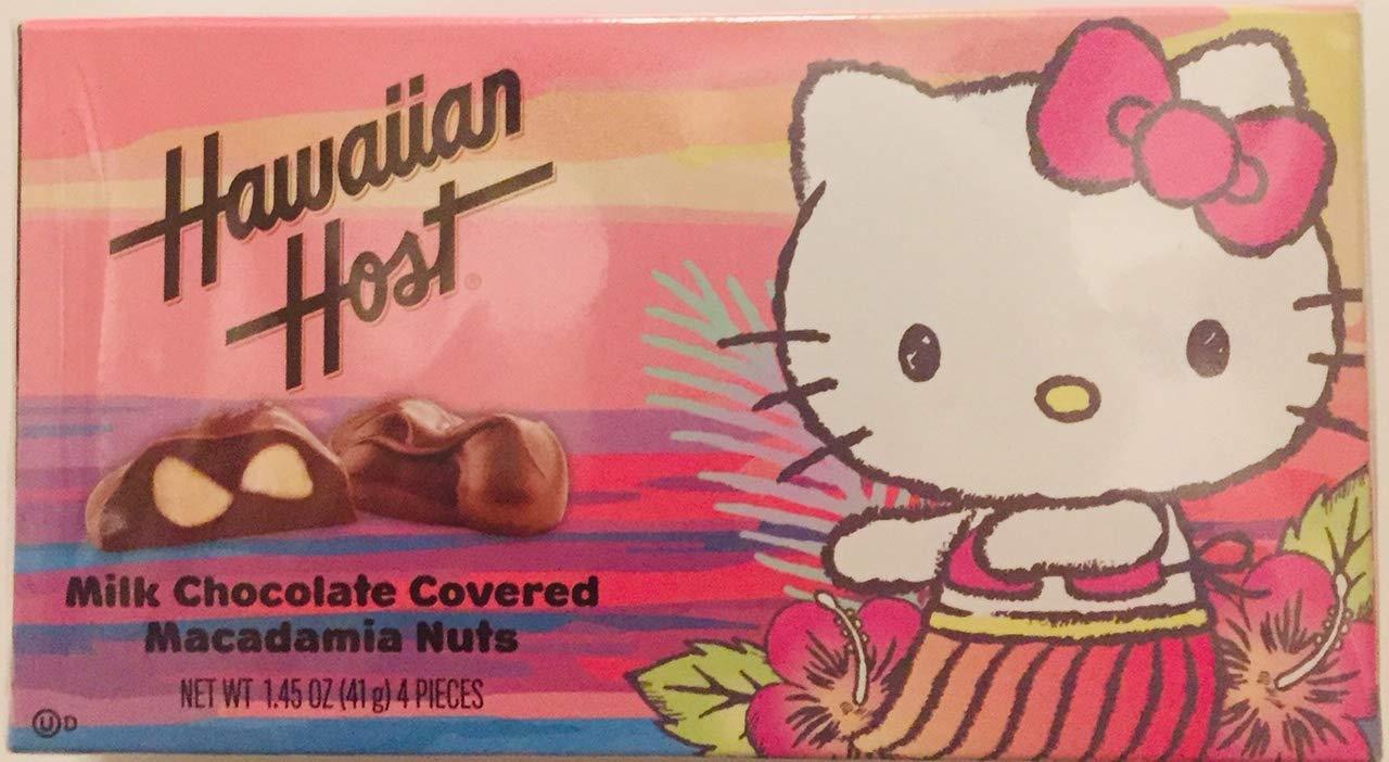 Hawaiian Host Chocolate Covered Macadamia Nuts, Hello Kitty 6 packs -1.45oz (41g)