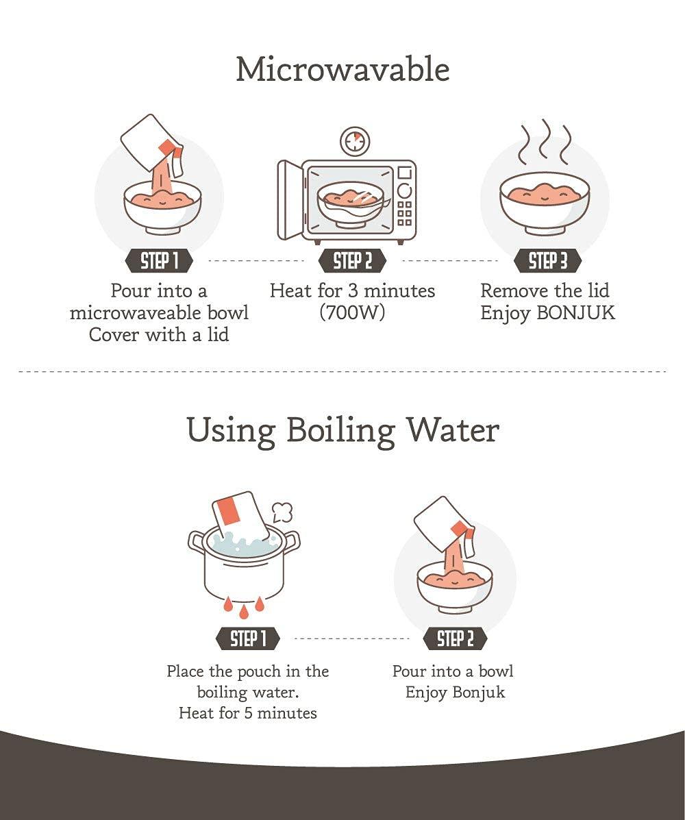 BONJUK Tuna & Vegetable (Juk) Rice Porridge - Ready to eat meal (300g), Easy to prepare porridge pouch - Mighty Depot
