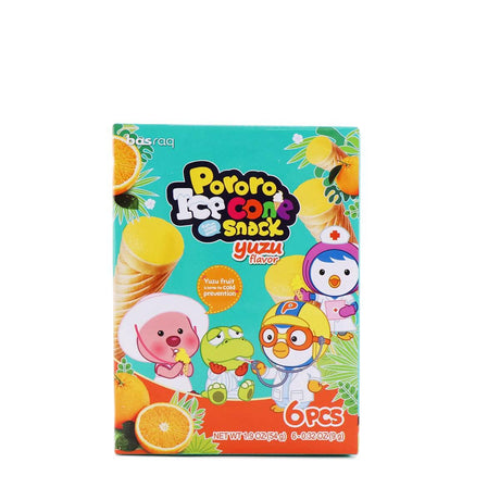 Basraq Pororo Ice Cone Snack Yuzu Flavor 6 Pcs 1.9oz (54g) Korean Snack (Pack of 2) - Mighty Depot