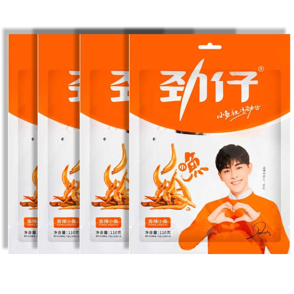 HUAWEN Spiced Fried mini Anchovy Fish Snack 110g 4 Packs - Mighty Depot