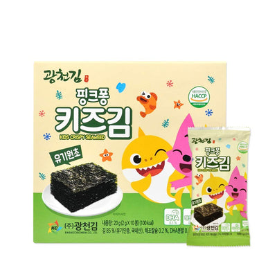 Pinkfong Kids Organic Crispy Seaweed 1 Box, 10 individual pack