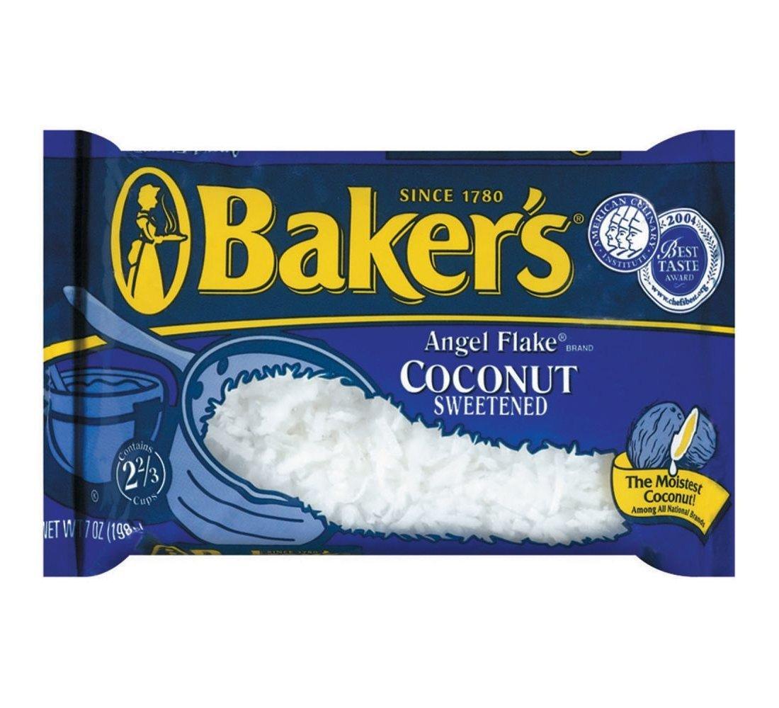 Bakers Coconut, Angel Flake, Sweetened 7 oz (Pack of 10)