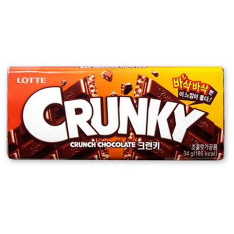 Lotte Crunky Chocolate 34g(pack of 11) 크런키 - Mighty Depot