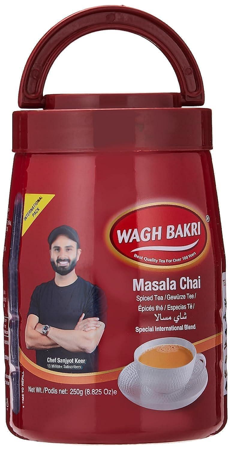 Wagh Bakri Masala Tea Spiced Tea Leaves in Export Pack,250 grams / 8.825 oz