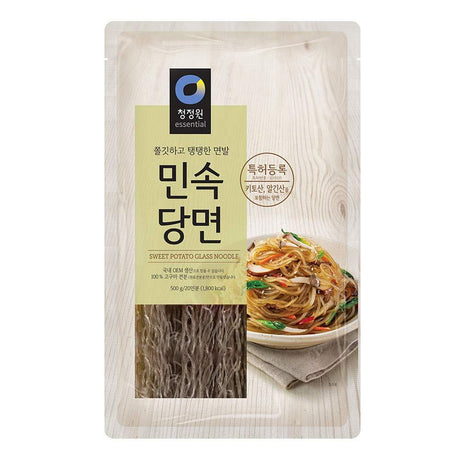 Cheongjeongwon Glass Noodles, Korean Vermicelli, Dangmyun, Sweet Potato Starch (500 grams) - Mighty Depot