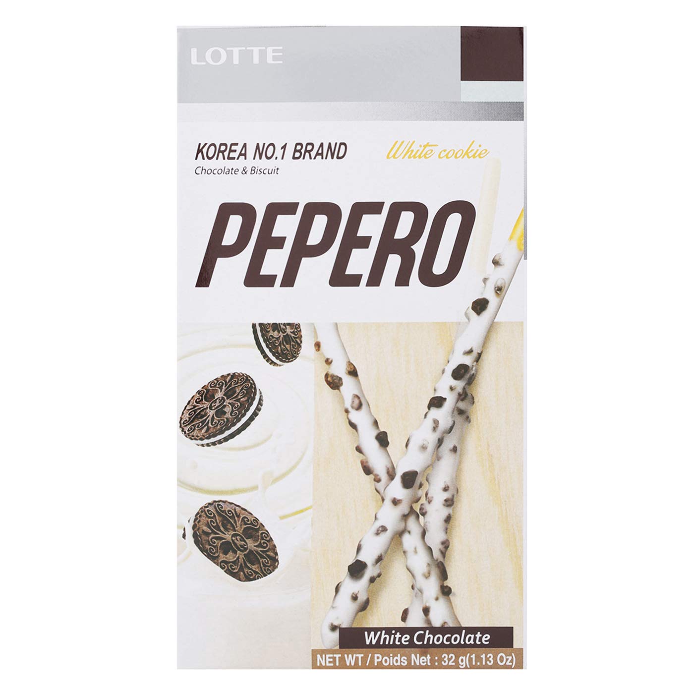 Lotte White Chocolate Cookie Peperro Biscuits 32g. pack 4