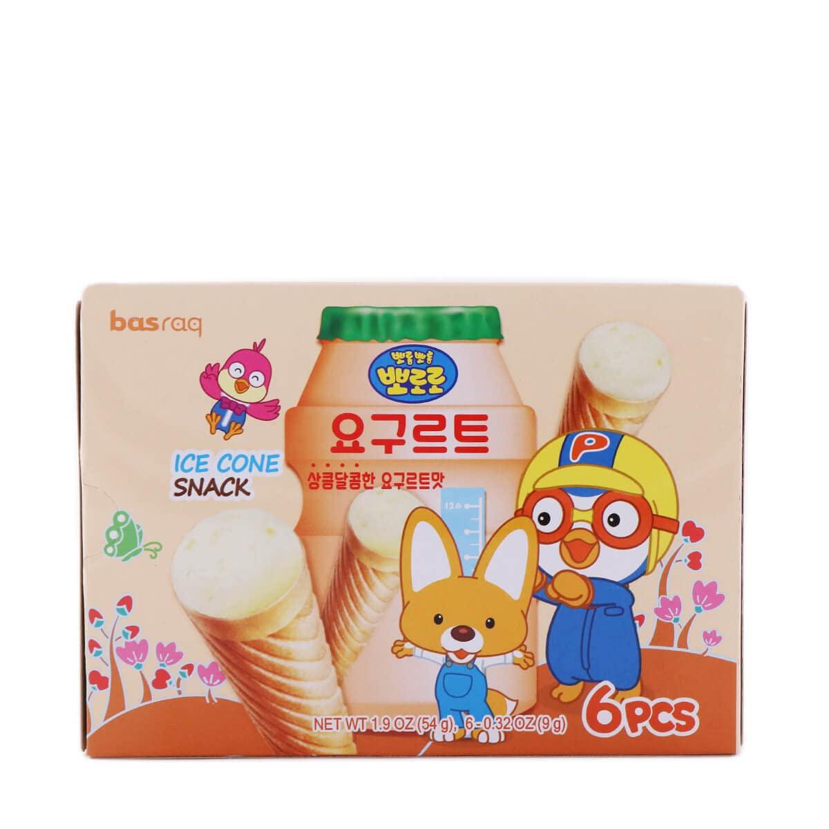 Basraq Yogurt Ice Cone Snack 6pcs 1.9oz (54g) Cookies Korean Snack (Pack of 2) - Mighty Depot