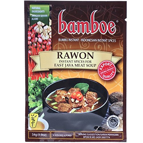 Bamboe Bumbu Instant Rawon - East Java Meat Soup, 54 Gram (Pack of 3)
