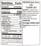 Wei Long Spicy Spiced Fried little Fish Snack 150g - Mighty Depot