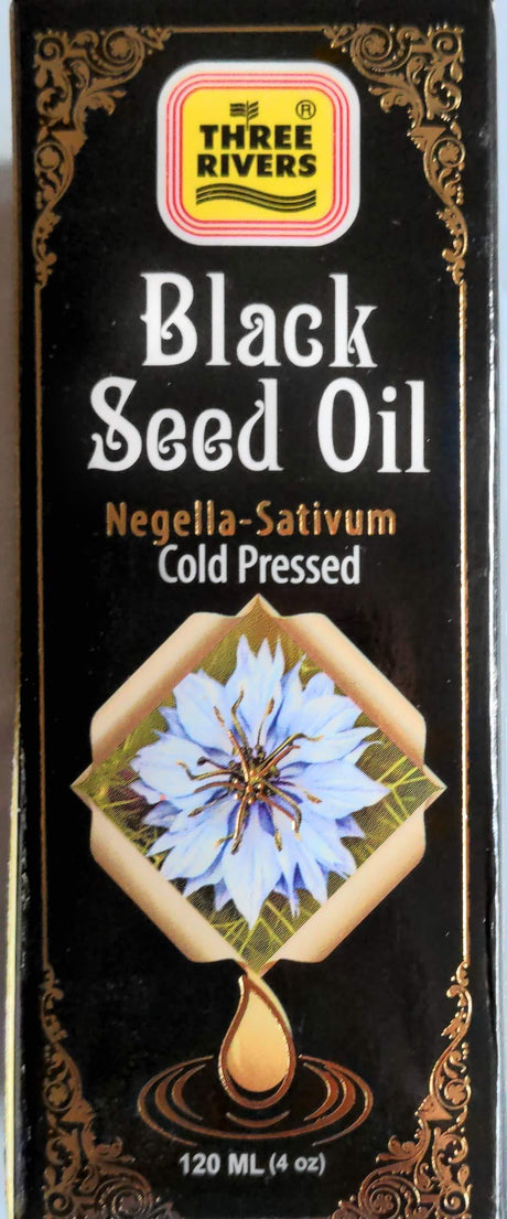 Three Rivers Cold Pressed Black Seed Oil Nigella Sativa Seed Oil - Glass Bottle - 4oz. - Mighty Depot