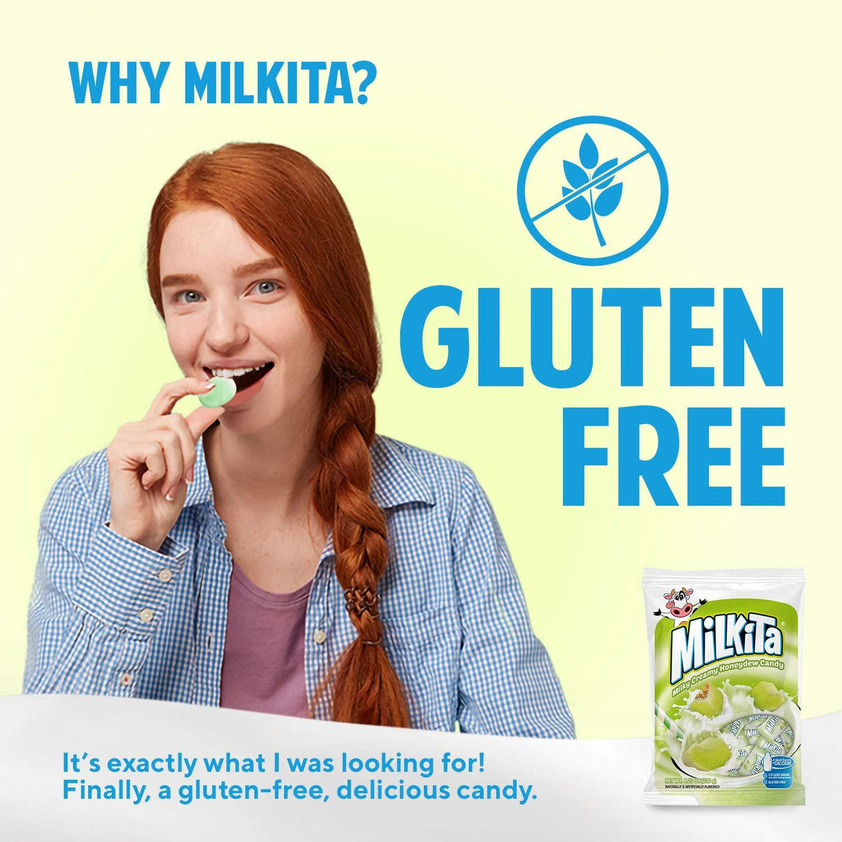 Milkita Creamy Shake Candy Bag, Gluten Free Chewy Candies with Calcium & Real Milk, Zero Trans Fat, Low-Sugar - Mighty Depot