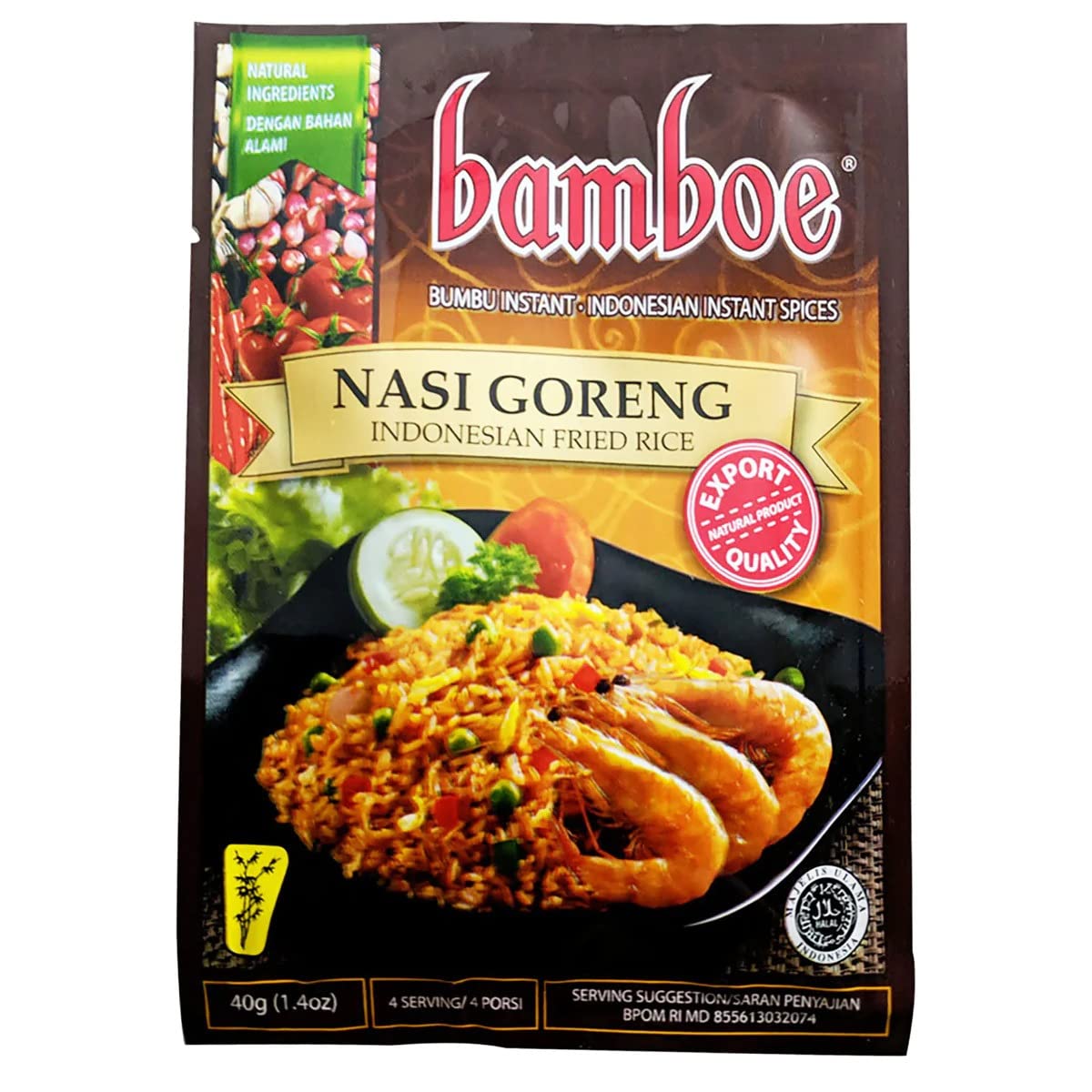 bamboe Indonesian Instant Spices: Nasi Goreng (Indonesian Fried Rice)(1 x 1.4 OZ)