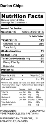 Bee Fruits-Durian Chips, Thai Snack 2.3 Ounce Bag Free Shipping - Mighty Depot