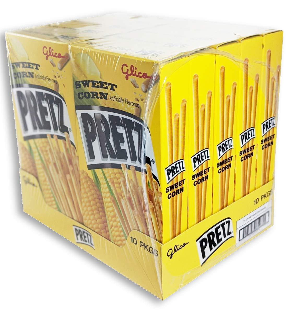 Glico Pretz Sweet Corn Baked Snack Sticks - 1.09 ounce (Pack of 10) - Mighty Depot